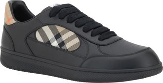 Burberry Mens Leather Sneakers Black-Sand Ip Chk Black/sand