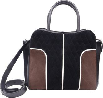 Tod's Tods Sella Satchel in Brown Velvet and Leather