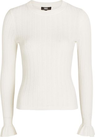 Paige Ophelia Pointelle-knit top - White - S (UK8-10 / S)