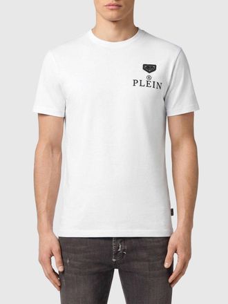 Philipp Plein T-shirt slim fit in cotone con logo Hexagon a contrasto