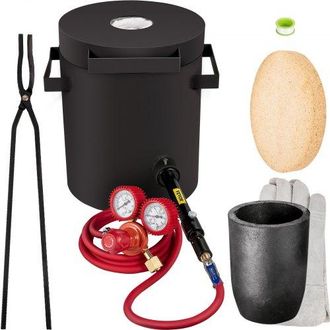 OEM Propan Schmelzofen 10 Kg, Gas Metall Schmelzofen Propan Ton Grafit Tiegel, Edelmetall Schmiedeofen Propan-regler 0-350 Psi, Ofenboden 20 Mm, Schmelzze