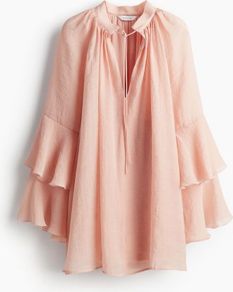 H&M Kleid in A-Linie mit Volants - Orange
