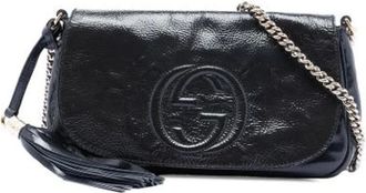 Gucci Pre-owned Cross Body Bags, female, Blue, Size: ONE SIZE Pre-owned Leather Crossbody Bag