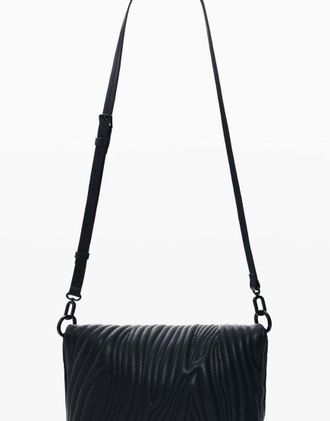 Desigual Borsa piccola nera in rilievo-Nero