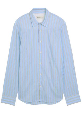 Officine G&eacute;n&eacute;rale Giacamo Striped Cotton Shirt - Blue - XL