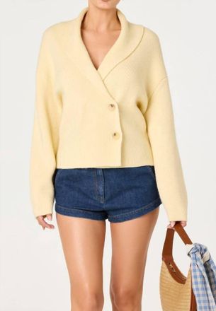 Astr Ayleen Cardigan Sweater Top In Butter Yellow