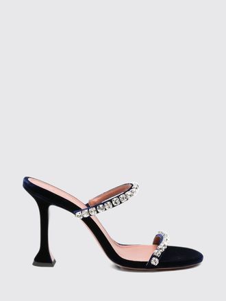 Amina Muaddi Heeled Sandal Woman color Navy