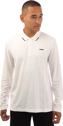 HUGO BOSS Herenpolo Hugo Derrikos Logo Detail in Naturel