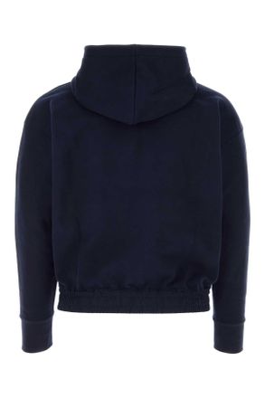 Saint Laurent 773358y36sw 4140 Marine Exterior: Cotton Felpe Sweater