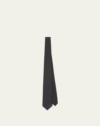 Prada Mens Needlepoint Silk Tie