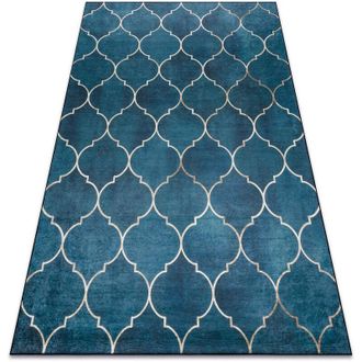 RugsX Rugsx - Alfombra Lavable Andre 1181 Espaldera Marroqu&iacute; Antideslizante - Azul Blue 120x170 Cm