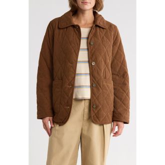 Lucky Brand Quilted Corduroy Barn Jacket in Brown at Nordstrom Rack, Size Large