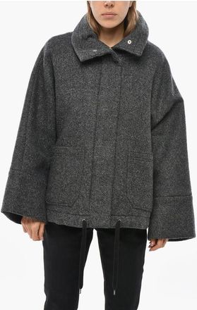 Pinko Wool Blend FORBICE Short Coat with Drawstringed Bottom size S