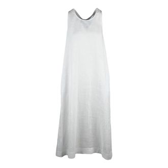 Max Mara Douglas Abito Garzato - Dames - Maxi kleedjes - Wit - 2XS - Linnen - Kleedjes