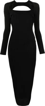 Helmut Lang backless long-sleeved maxi dress - women - Viscose - L - Black
