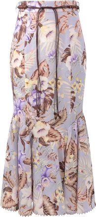 Zimmermann Gonna midi svasata a fiori - Viola