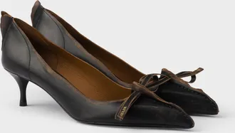 Prada Antiqued leather pumps