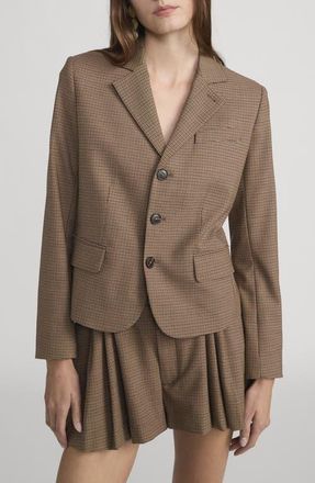 Frame Denim The Plaid Smart Blazer in Brown Multi at Nordstrom, Size 10