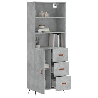 Berkfield Home Highboard Concrete Grey 69.5x34x180 cm Engineered Wood