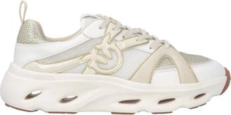 Pinko Pinko, Schoenen, Dames, Wit, 37 EU, Leer, Roze Sneakers Mod. Pink 06