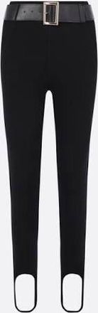 Self Portrait Black Knit Stirrup Leggings