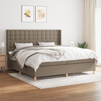 vidaXL Vidaxl - Cama Box Spring Con Colch&oacute;n Tela Gris Taupe 200x200 Cm