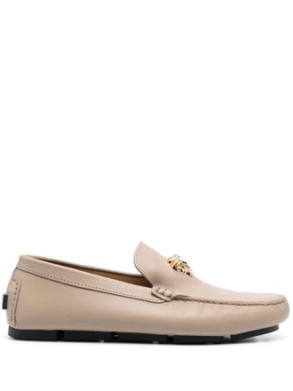 Versace La Medusa leren loafers - Beige