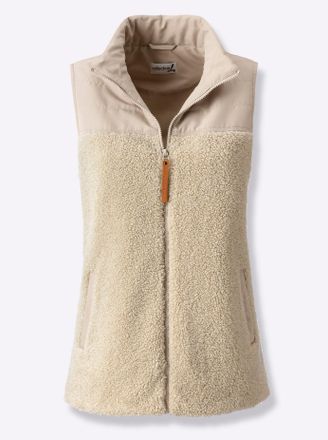 Casual Looks Steppweste CASUAL LOOKS, Damen, Gr. 44, beige, 100% Polyester, Einsatz:100% Polyester, unifarben, Westen Steppweste