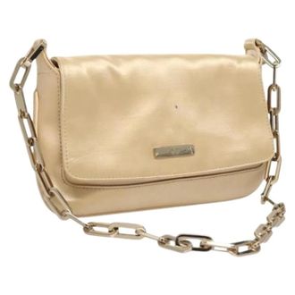 Gucci Pre-owned Shoulder Bags, female, Beige, Size: ONE SIZE Pre-owned Satin Shoulder Bag
