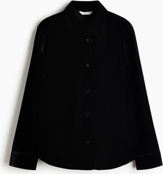 H&M Bluse aus Samt - Schwarz