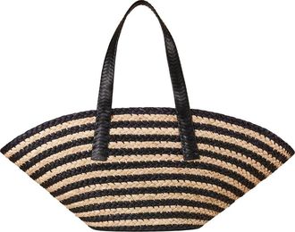 Cesta Collective Large Raffia Taco Tote in Natural & Black Stripe at Nordstrom