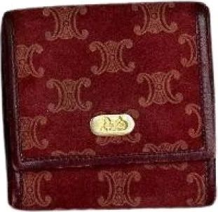 Celine Pre-owned Triomphe Su&egrave;de Portemonnee - Dames - Vintage Accessoires - Rood - ONE Size - Su&egrave;de - Vintage