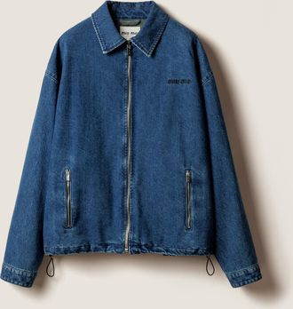 Miu Miu Cashmere denim blouson jacket