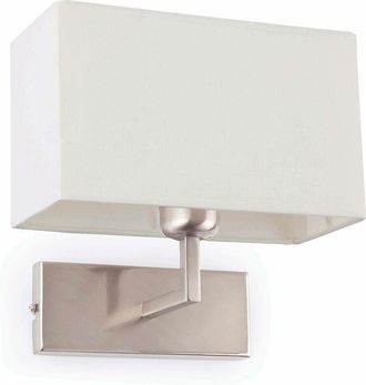 Faro Barcelona Faro Roda - 1 Light Indoor Wall Light White, Satin Nickel with Shade, E27
