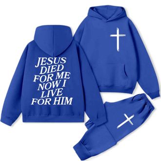 Generic Tracksuit Womens Full Set Jesus Is The Way Truth Life Hoodie Two Piece Outfit Long Sleeve Oversized Sweatshirts Jogging Pants Lounge Outfits Casual Co
