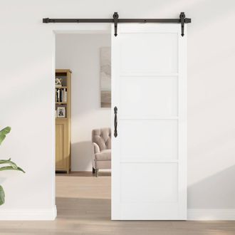 Berkfield Home Interior Door ORKDALWhite 78x202x4 cm Solid Wood Pine in White | Size: 78 x 202 x 4 cm