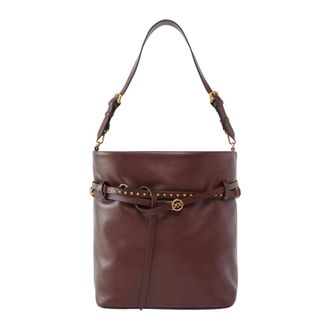 Pinko Borsa a secchiello in pelle - Dames - Schoudertassen - Bruin - ONE Size - Leer - Tassen