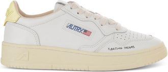 Autry Medalist Sneakers In White And Yellow Leather