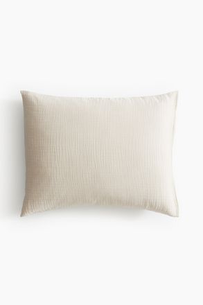 H&M Kopfkissenbezug aus Baumwollmusselin - Hellbeige