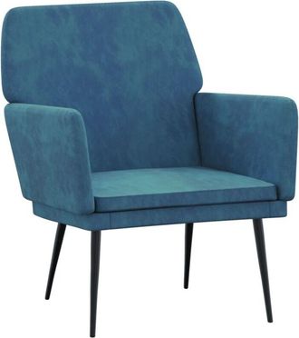 vidaXL Sill&oacute;n De Terciopelo Azul 62x79x79 Cm Vidaxl