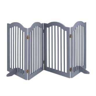Relaxdays Relaxdays - Barrera Seguridad Perros, Valla Mascotas, Sin Taladrar, 4 Paneles, 70x205,5 Cm, Con Patas, Plegable, Gris