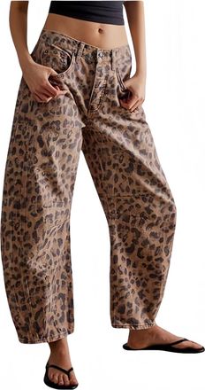 Generic Baggy Jeans Women Stretchy Mid Rise Barrel Jeans Women Vintage Loose Wide Leg Cropped Denim Pants Y2k Baggy Boyfriend Jean