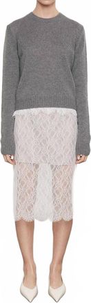 Enza Costa Cashmere Easy Long Sleeve Crew Top In Thunder