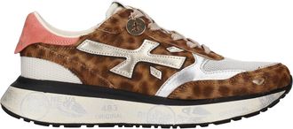 Premiata Animal Print Suede Mesh Accent Sneakers