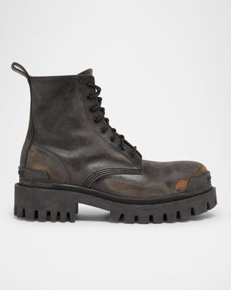 Balenciaga Mens Strike 20mm Boot With Piercings from