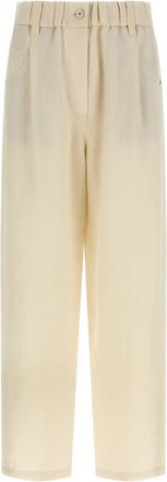 Brunello Cucinelli White Linen trousers