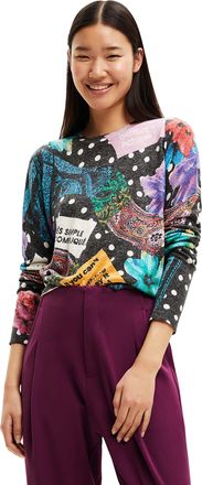 Desigual Womens Black JERS_Spice 2000 Jumper Sweater, S