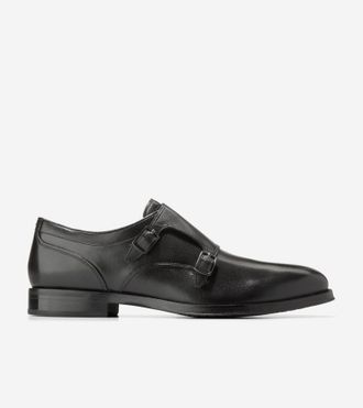 Cole Haan Mens Carnegie Monk Strap Shoes - Black Size 10.5