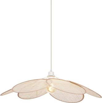 QAZQA L&aacute;mpara colgante Japandi crema lino