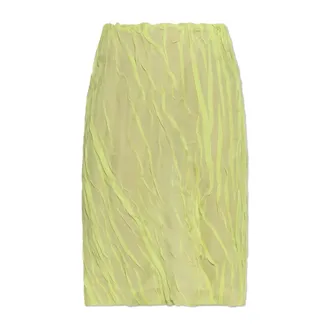 Versace Rokken, Dames, Groen, S, Chiffon, Silk-Chiffon Draped Pencil Skirt